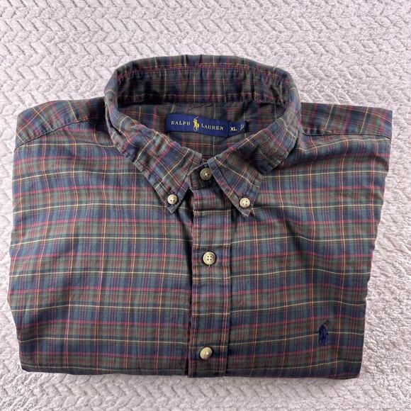 Polo Ralph Lauren Mens XL Lightweight 100% Cotton Button Down Plaid Long Sleeve - Picture 10 of 10